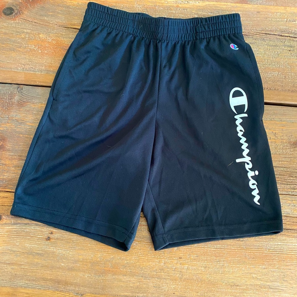 Boys black champion shorts, size 10/12 and 14/16